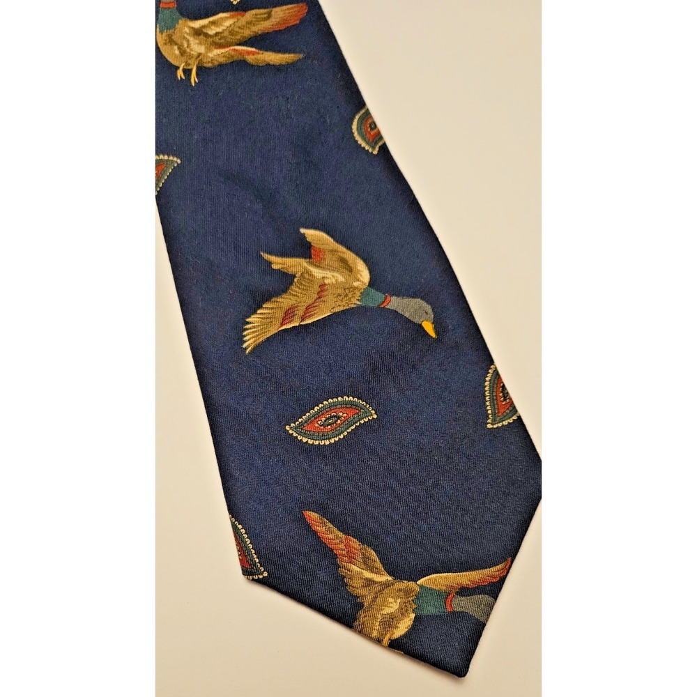Vintage Duck Tie Mallard Bird‎ Hunting Novelty Made in USA Cotton